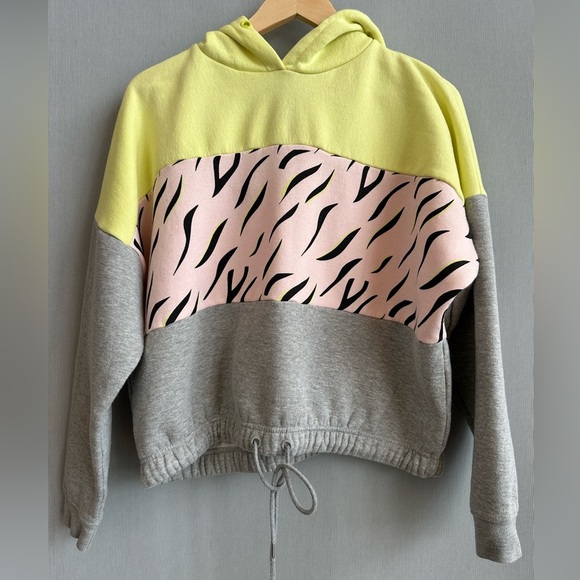 Genetic Apparel Tops - Genetic Apparel | Rose & Gray Hoodie | Cropped Sweatshirt | Colorblock Hoodie